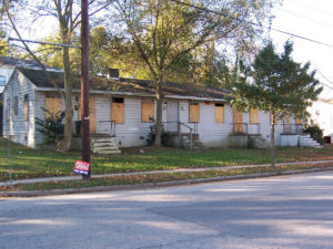 Jones Street Duplexes prior to rehabilitation